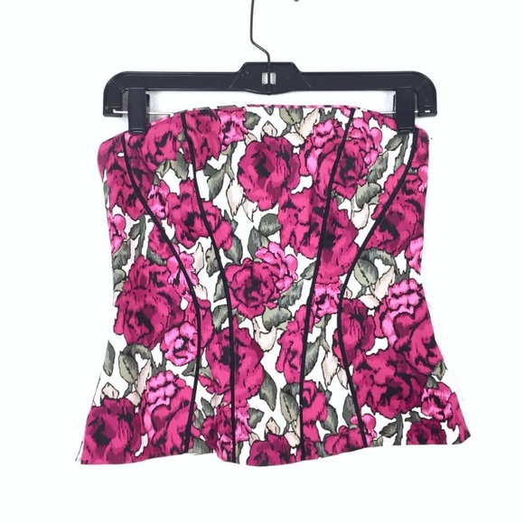 WHBM floral strapless tube top size 2 summer formal White House black market - Picture 7 of 7